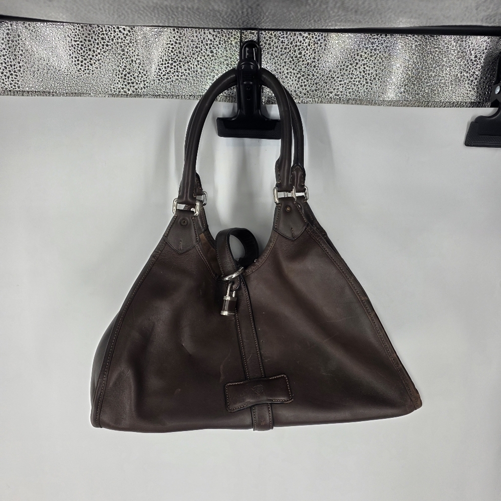 🇪🇸 VINTAGE LOEWE Brown Leather Shoulder Bag / Satchel - Picture 5 of 8